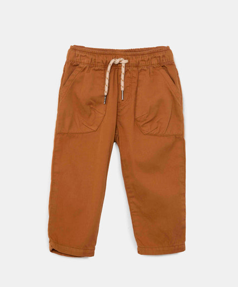 Pantalón Para Recién Nacido En Twill Color Cafe