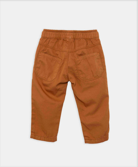Pantalón Para Recién Nacido En Twill Color Cafe