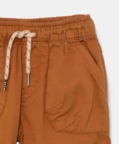 Pantalón Para Recién Nacido En Twill Color Cafe