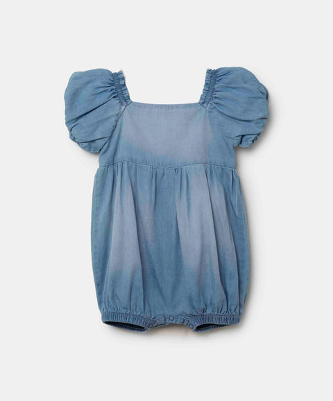 Mameluco Para Recién Nacida En Denim Tono Medio Claro