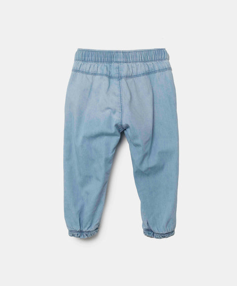 Jean Jogger Para Recién Nacida En Denim Tono Medio Claro