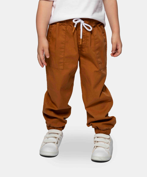 Conjunto De Camiseta Y Pantalón Para Bebé Niño Color Marfil Y Cafe