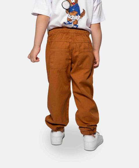 Conjunto De Camiseta Y Pantalón Para Bebé Niño Color Marfil Y Cafe