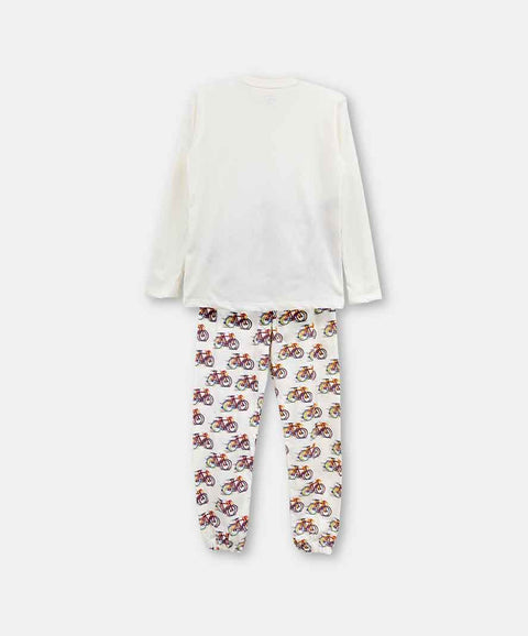 Pijama Manga Larga Y Pantalón Para Niño En Tela Suave Color Marfil