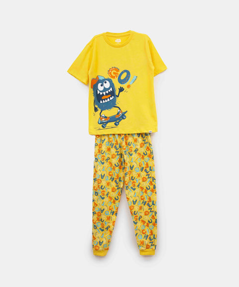 Pijama Manga Corta Y Pantalón Para Niño Color Amarillo