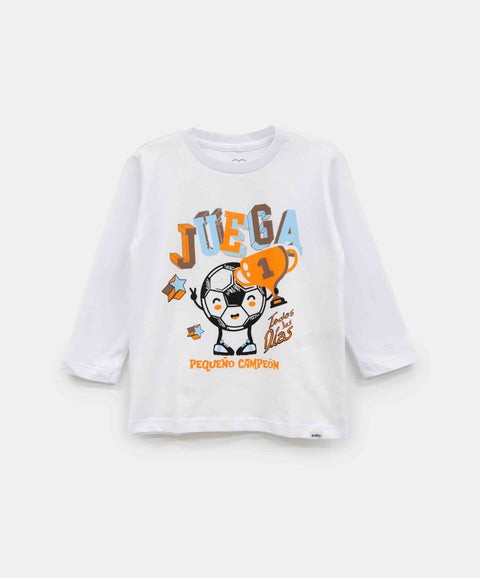 Pijama Manga Larga Y Pantalón Para Bebé Niño Color Blanco Y Azul Oscuro