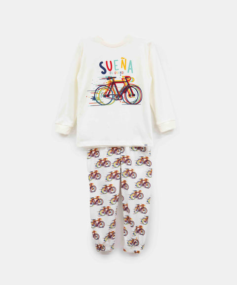 Pijama Manga Larga Y Pantalón Para Bebé Niño En Tela Suave Color Mármol