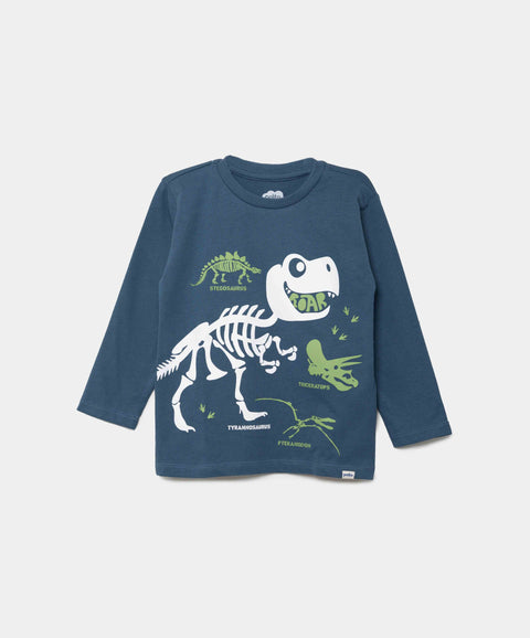Pijama Manga Larga Y Pantalón Para Bebé Niño En Tela Suave Color Azul