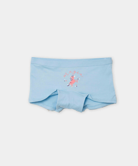 Paquete De Panties X 3 Para Niña En Algodón Color Coral Rosado Y Azul