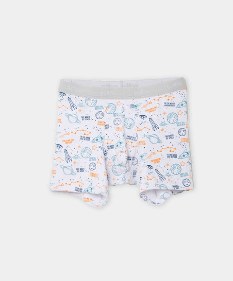 Paquete De Bóxer X 3 Para Niño En Algodón Color Naranja Gris Y Blanco