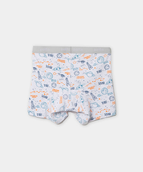 Paquete De Bóxer X 3 Para Niño En Algodón Color Naranja Gris Y Blanco