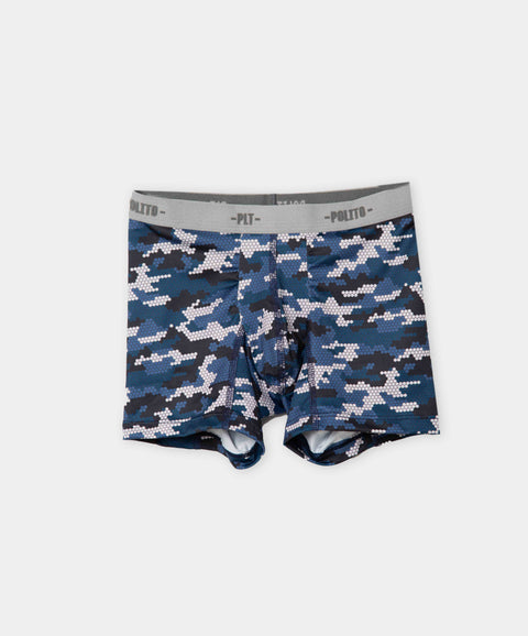 Paquete De Bóxer X 3 Para Niño En Microfibra Color Azul Y Gris
