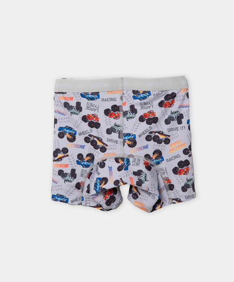 Paquete De Bóxer X 3 Para Niño En Microfibra Color Verde Gris Y Negro
