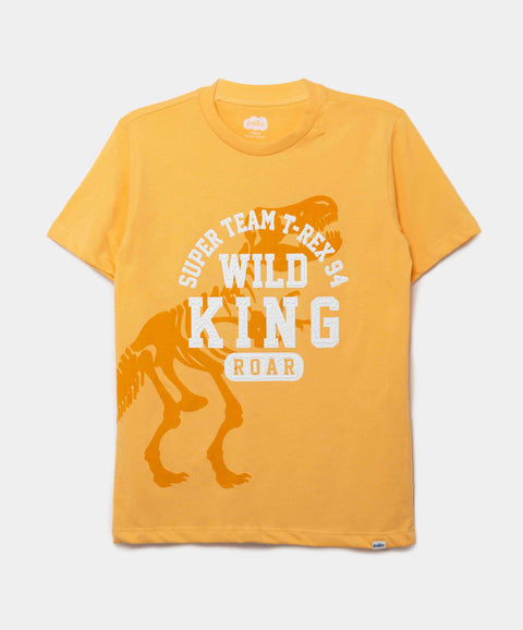 Camiseta Manga Corta Para Niño En Tela Suave Color Amarillo