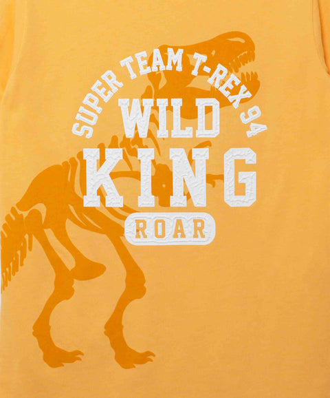 Camiseta Manga Corta Para Niño En Tela Suave Color Amarillo