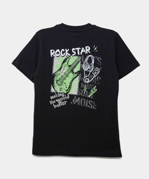 Camiseta Manga Corta Para Niño En Tela Suave Color Negro