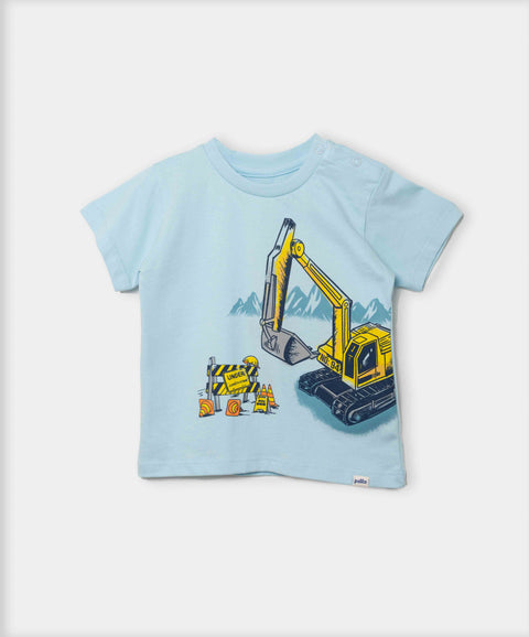 Camiseta Para Recién Nacido En Tela Suave Color Azul Claro