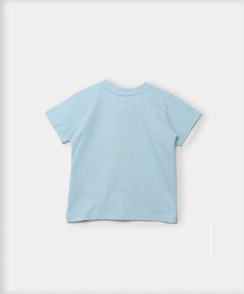 Camiseta Para Recién Nacido En Tela Suave Color Azul Claro