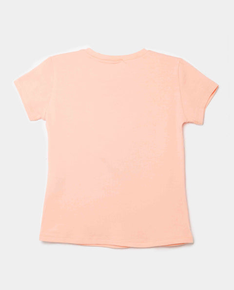 Camiseta Manga Corta Para Niña En Licra Color Mandarina