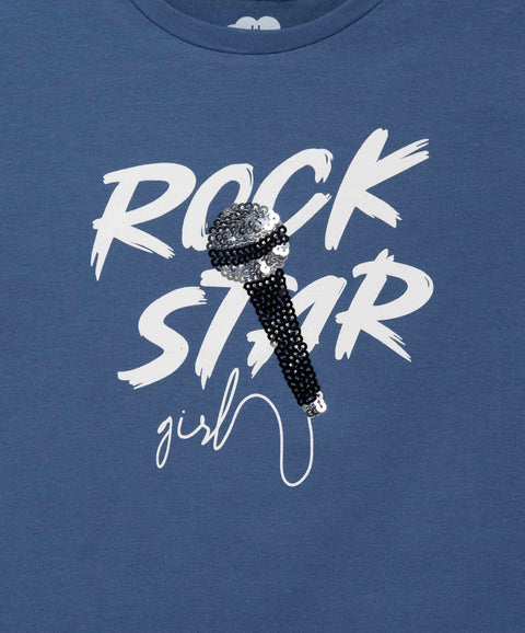 Camiseta Manga Corta Para Niña En Licra Color Azul Navy