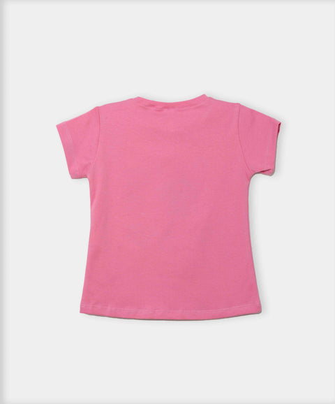 Camiseta Manga Corta Para Bebe Niña En Licra Color Rosado