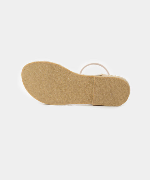 Sandalias Yute Para Niña Color Marfil