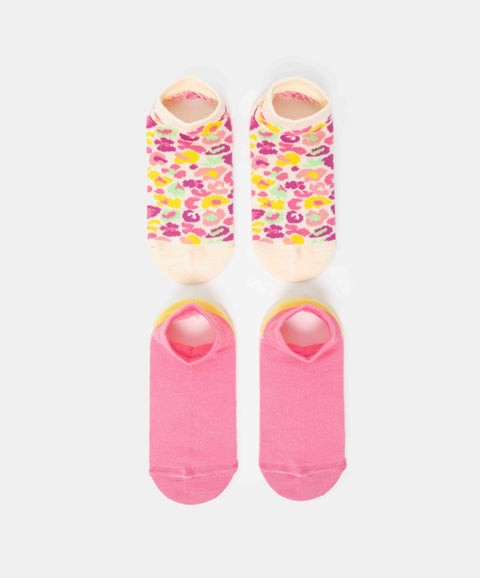 Medias Tobilleras X 2 Para Niña En Algodón Color Rosado