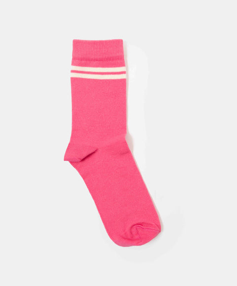 Medias Largas X 2 Para Niña En Algodón Color Marfil Y Rosado