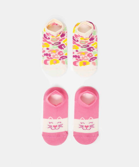 Medias Tobilleras X 2 Para Bebé Niña En Algodón Color Rosado