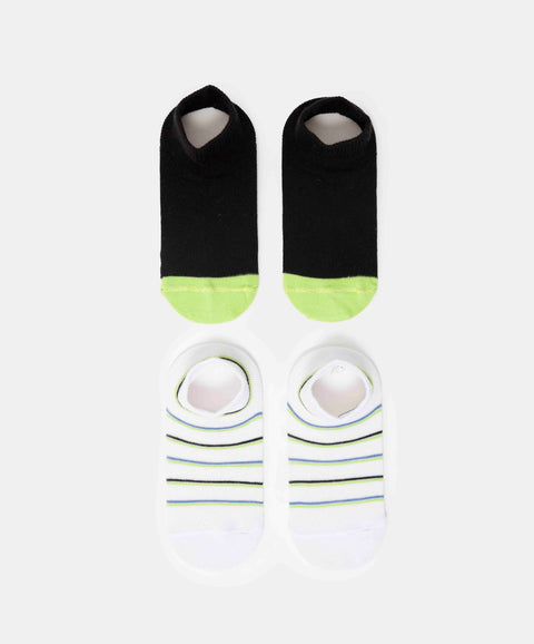 Medias Tobilleras X 2 Para Bebé Niño En Algodón Color Negro Y Blanco