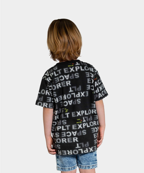 Camiseta Manga Corta Para Bebe Niño En Tela Suave Color  Negro