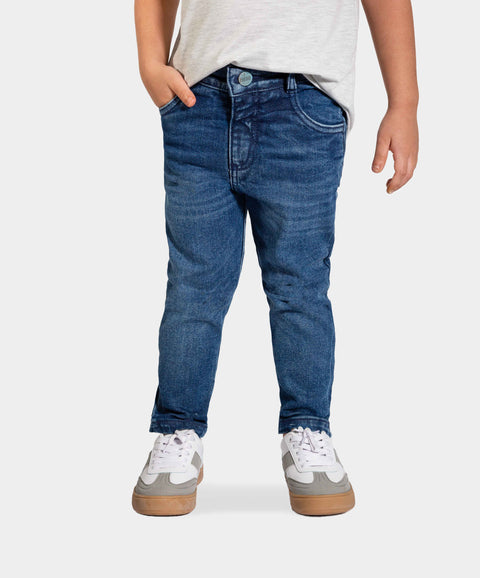 Jean Slim Para Bebé Niño En Denim Tono Medio Oscuro