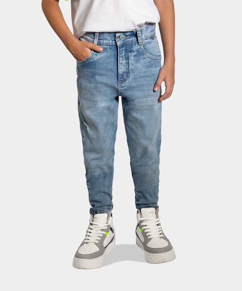 Jean Slim Para Niño En Denim Tono Claro