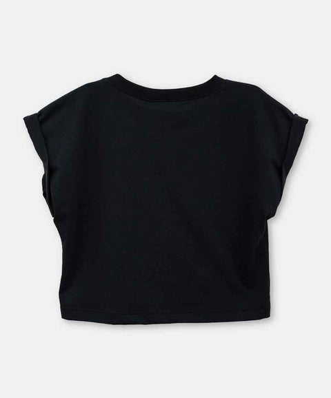 Camiseta Manga Corta Para Niña En Licra Color Negro