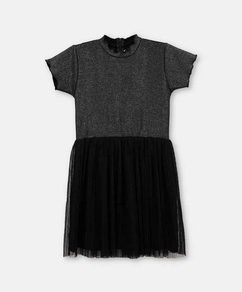 Vestido Corto Para Niña Con Tull Color Negro