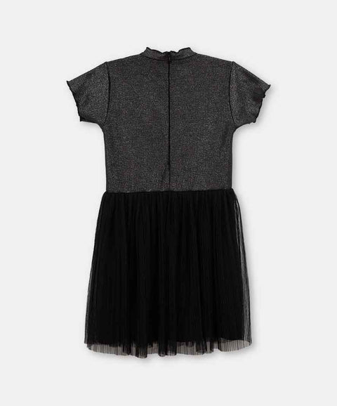 Vestido Corto Para Niña Con Tull Color Negro