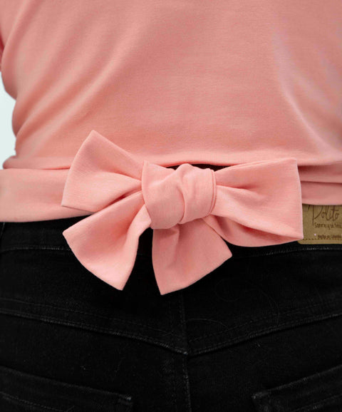 Blusa Manga Corta Para Niña En Licra Color Coral
