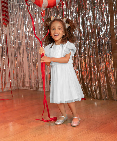 Vestido Para Bebé Niña Con Tull Color Blanco