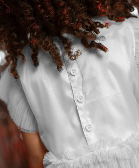 Vestido Para Bebé Niña Con Tull Color Blanco