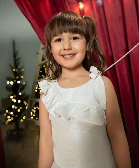 Conjunto Blusa Y Short Para Bebé Niña Color Marfil
