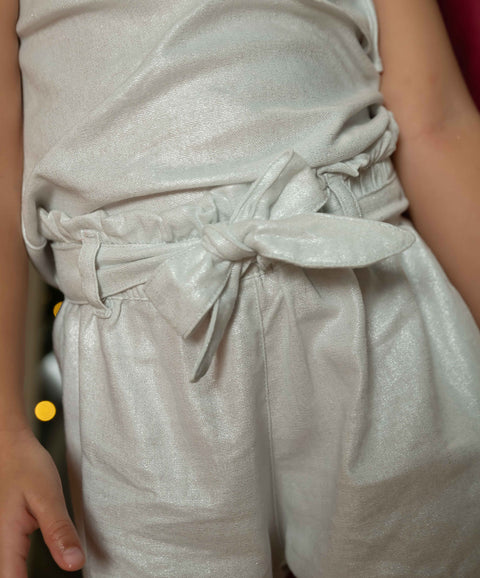 Conjunto Blusa Y Short Para Bebé Niña Color Marfil