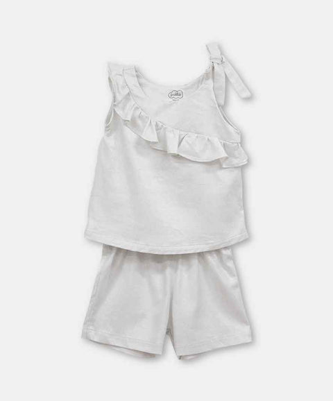 Conjunto Blusa Y Short Para Bebé Niña Color Marfil