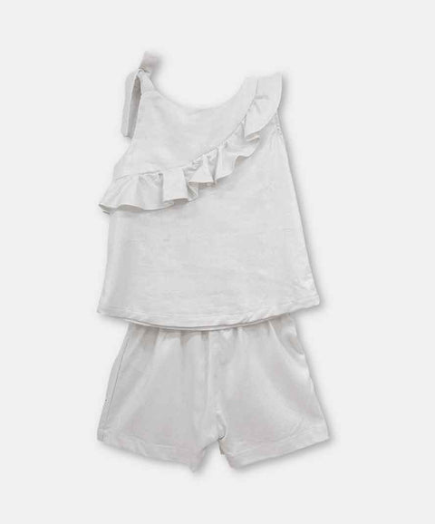 Conjunto Blusa Y Short Para Bebé Niña Color Marfil