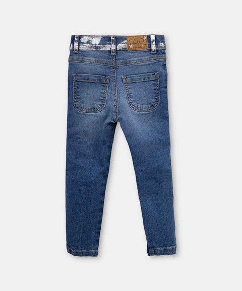 Jean Slim Para Bebé Niña En Denim Tono Medio