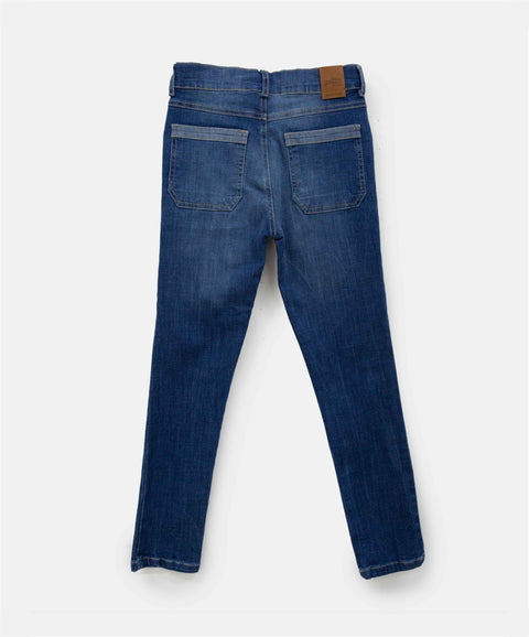 Jean Slim Para Niño En Denim Tono Medio