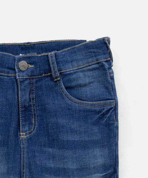 Jean Slim Para Niño En Denim Tono Medio