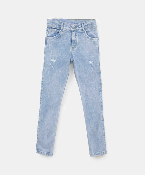 Jean Slim Para Niño En Denim Tono Claro