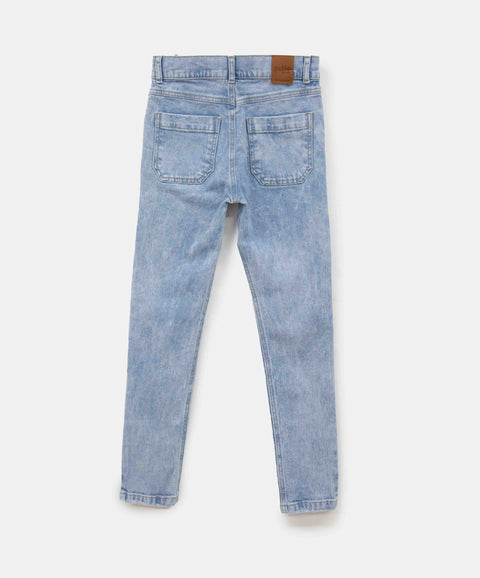 Jean Slim Para Niño En Denim Tono Claro