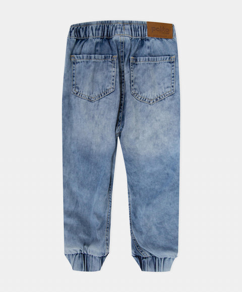Jogger Para Bebé Niño En Denim Tono Medio
