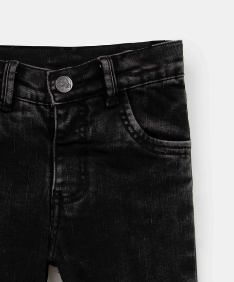 Jean Slim Para Bebé Niño En Black Denim Tono Medio